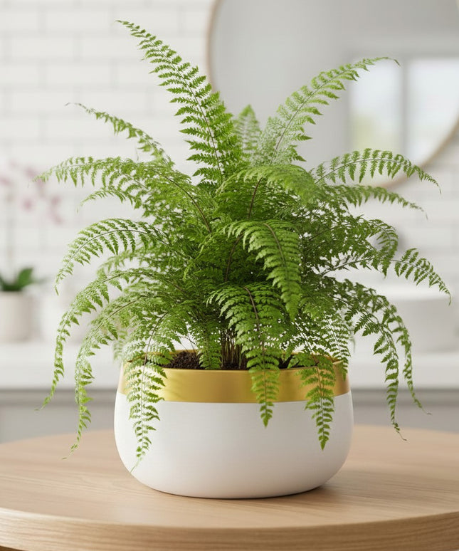 Plant Metal Flower Planter For Living Room | Office Decor Item | Succulent Pots | Table Top Planter | Gift Item (1294 B) (White and gold)