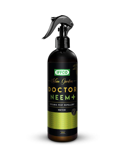 IFFCO Urban Gardens - Doctor Neem+ - 500ml – Mealy Bug & Fungus Repellent Spray - 3in1 Action of Neem, Pongamia, Lemongrass Oil - 100% Organic, Ready to Use for Indoor & Outdoor plants