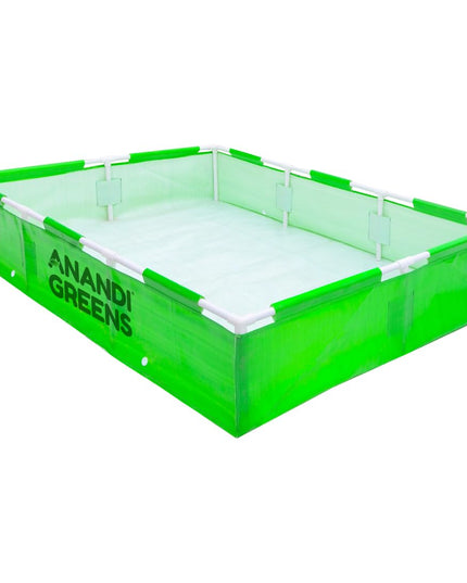 Anandi Green's HDPE UV Protected 360 GSM Green Color Rectangular Plants Grow Bags Suitable for VegetableTerrace Gardening with PVC Pipe Support (8Lx3Wx1H Fit) Pack of 1