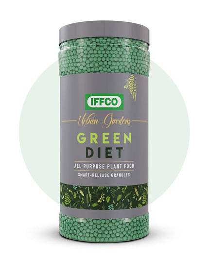 IFFCO Urban Gardens - Green Diet - 1 Kg - Organic Plant Food For Potted Indoor & Outdoor plants, Balanced Macro & Micro Nutrients, Slow-Release Granules