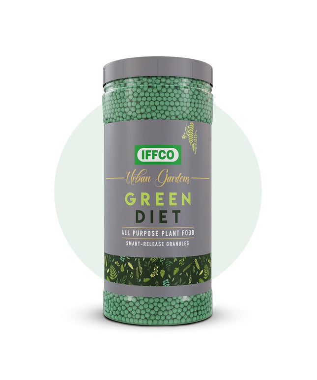 IFFCO Urban Gardens - Green Diet - 1 Kg - Organic Plant Food For Potted Indoor & Outdoor plants, Balanced Macro & Micro Nutrients, Slow-Release Granules
