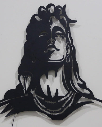 HANSART Big Mahadev Shivji Metal Wall Art with Led Light for Living Room, Hall, Office (30 x 30 Inches)