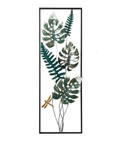 HANSART Palm Leaf Metal Wall Art, Leaves Frame Set of 2, Decorative Leaf Design for Living Room, Bedroom