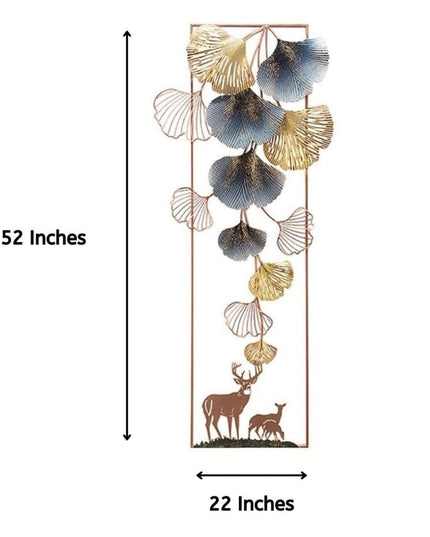 HANSART Vertical Petals In Frame Metal Wall Art for Living Room, bedroom, hall (22 x 52 Inches)