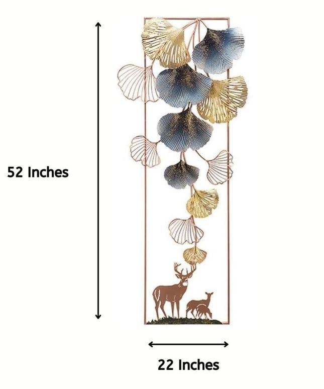 HANSART Vertical Petals In Frame Metal Wall Art for Living Room, bedroom, hall (22 x 52 Inches)
