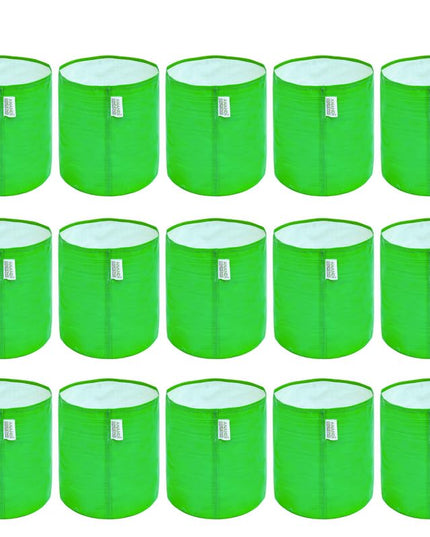 Anandi Green's Premium HDPE Uv Protected 260 GSM Round Shaped Green Colour Plants Grow Bags Suitable for Terrace and Vegetable Gardening 12x12 Inch Pack of 5 Grow Bags