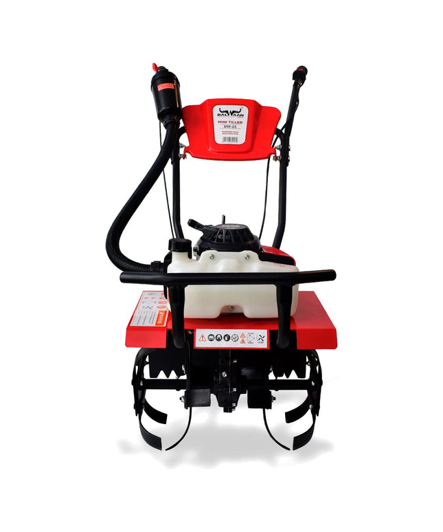 BALWAAN Krishi BW-25 Mini Tiller 63 cc 2 Stroke Petrol Engine Blades are Made of high Carbon Steel for Cultivating & Mixing and Helping to Prepare Soil for Planting & Weeding Free 500ml Engine Oil