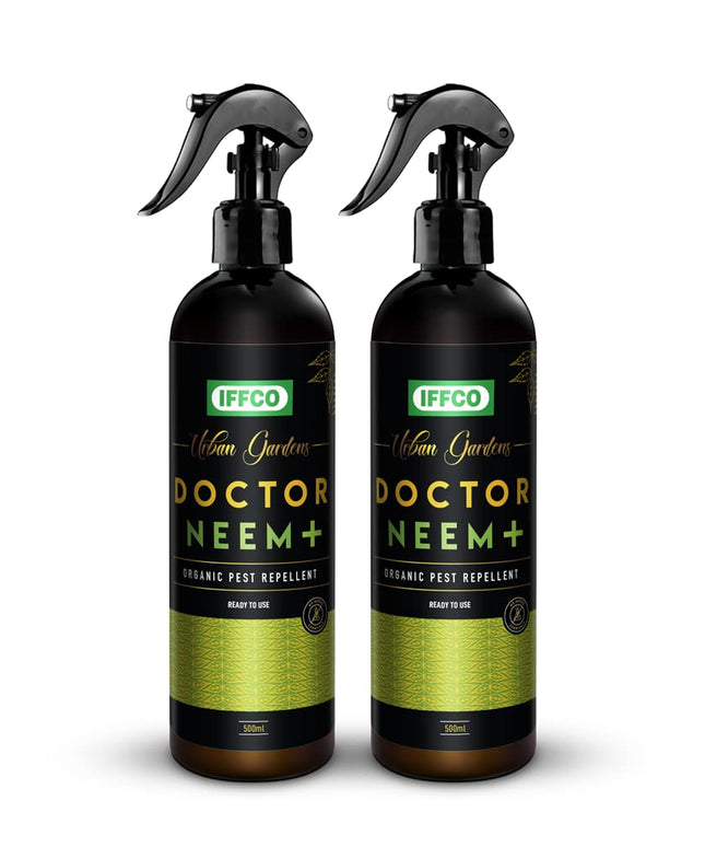 IFFCO Urban Gardens - Doctor Neem+ - 500ml – Mealy Bug & Fungus Repellent Spray - 3in1 Action of Neem, Pongamia, Lemongrass Oil - 100% Organic, Ready to Use for Indoor & Outdoor plants