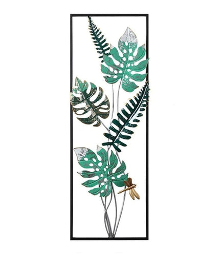 HANSART Palm Leaf Metal Wall Art, Leaves Frame Set of 2, Decorative Leaf Design for Living Room, Bedroom