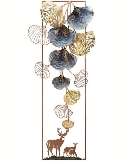 HANSART Vertical Petals In Frame Metal Wall Art for Living Room, bedroom, hall (22 x 52 Inches)