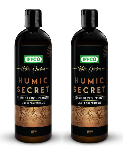 IFFCO Urban Gardens - Humic Secret - 200 ML - Humic Acid + Fulvic Acid + Bio-Potash - Organic Liquid Fertilizer for Plants, Soil Conditioner & Root Growth Promoter - 100% Water Soluble