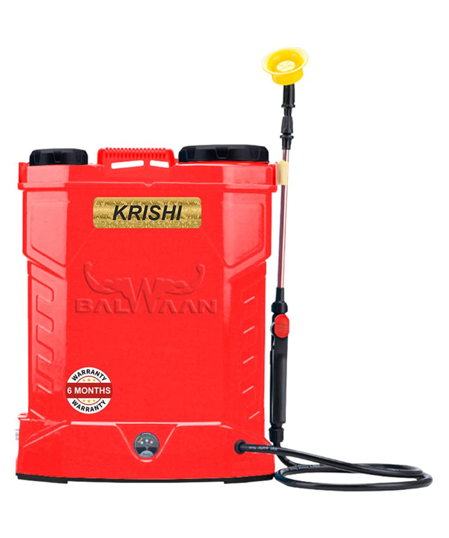 BALWAAN Krishi BS-21 Battery and Manual 2 in 1 Knapsack Sprayer 12 Volts x 8 Ampere | 18 litres Tank Capacity | High Pressure Sprayer | Suitable for Spraying