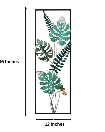 HANSART Palm Leaf Metal Wall Art, Leaves Frame Set of 2, Decorative Leaf Design for Living Room, Bedroom