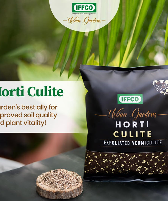 IFFCO Urban Gardens - HortiCulite - 450gm - Exfoliated Vermiculite for Plants, Hydroponics - Organic Lightweight Amendment to Soil/Potting Mix, to Improve Aeration & Water Retention