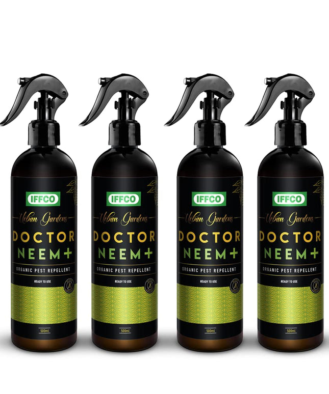 IFFCO Urban Gardens - Doctor Neem+ - 500ml – Mealy Bug & Fungus Repellent Spray - 3in1 Action of Neem, Pongamia, Lemongrass Oil - 100% Organic, Ready to Use for Indoor & Outdoor plants