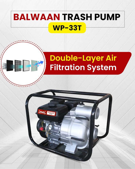 Balwaan Krishi WP-22R Water Pump 2 Inch Outlet | 7 HP Powerful Petrol Engine 4 Stroke | For Irrigation, Water Supply, Sewage Movement and Draining Agriculture Farming | Get 1-litre Engine Oil