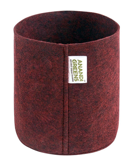 Anandi Green's 400 GSM Eco Friendly Geo Fabric Plant Grow Bag Suitable for Terrace and Flowers Vegetable Gardening 6x6 inch Maroon Color Pack of 10
