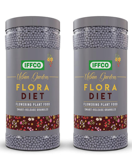 IFFCO Urban Gardens - Flora Diet - 1 Kg - Plant Food For Flower Boost in Plants - Balanced Macro Micro Nutrients & Growth Hormones for Rose, Jasmine etc - Slow Release Granules