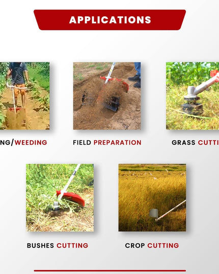 BALWAAN Krishi BX-35B Crop Cutter 35 cc 4 Stroke Backpack Brush Cutter Machine Petrol Operated with Heavy Duty 40 Teeth, 3T and Tap & go Blades and 500ml Engine Oil for Agriculture & Gardening