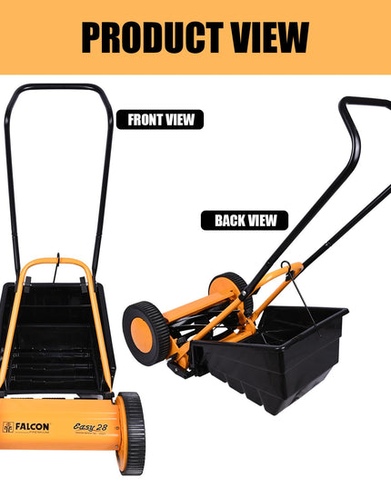 FALCON ‎EASY-28 11" Manual Cylindrical Lawn Mower 300mm Grass Cutting Machine with 20L Catcher Box for Maintaining Garden Yard Farm Upto 150 Square Meters