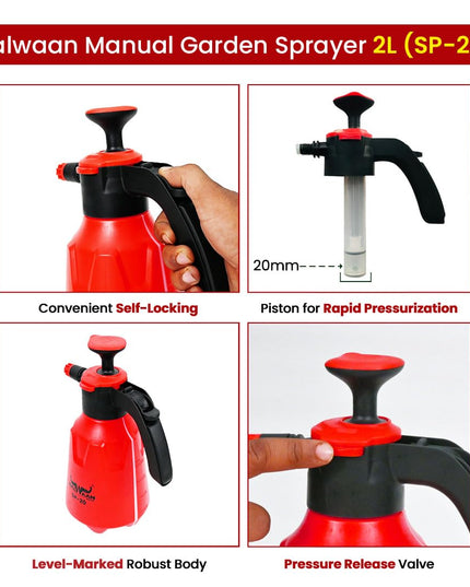 BALWAAN Krishi SP-20 3 in 1 Manual Sprayer with 2 Litre Tank Capacity | Used for Agriculture, Foam Sprayer, Car and bike wash, Pesticides, Gardening, Glass Cleaning & Disinfection | Get 3 Nozzles Free