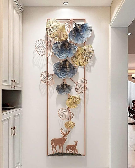 HANSART Vertical Petals In Frame Metal Wall Art for Living Room, bedroom, hall (22 x 52 Inches)
