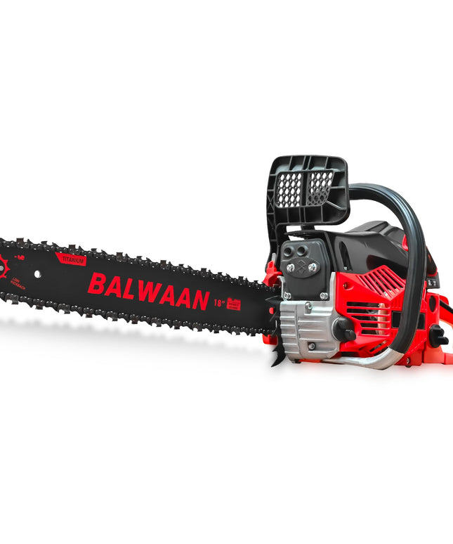 Balwaan Krishi CS-520 Petrol Chainsaw | 52cc 2-Stroke Engine | 18" Guide Bar | 0.55L Fuel Tank | Heavy-Duty Wood Cutting Tool for Farming, Tree Felling, Branch Trimming & Outdoor Use