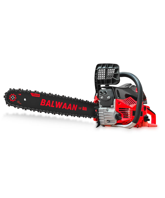 Balwaan Krishi CS-520 Petrol Chainsaw | 52cc 2-Stroke Engine | 18" Guide Bar | 0.55L Fuel Tank | Heavy-Duty Wood Cutting Tool for Farming, Tree Felling, Branch Trimming & Outdoor Use