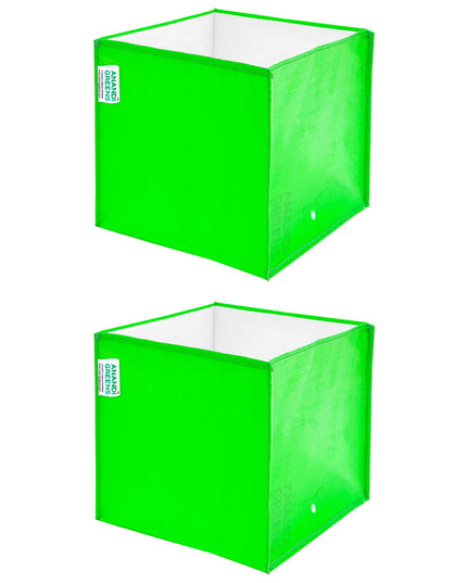 Anandi Green's Premium HDPE UV Protected 260 GSM Square Shaped Green Colour Plants Grow Bags Suitable for Terrace and Vegetable Gardening (Pack of 5, 24X12X9 INCH)