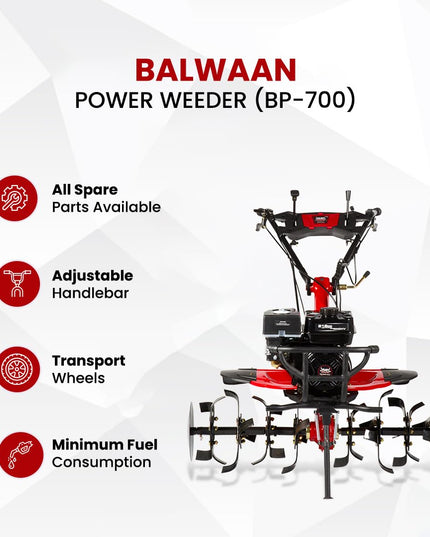 BALWAAN Krishi BP-750E Power Weeder | 212cc 4-Stroke Engine | Electric-Start with Shocker, Triple Adjustable | 40-inch Working Width | Get Free 650 ML Engine Oil & 1.8 L Gear Oil | Latest Model