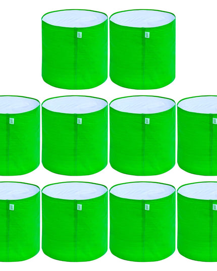 Anandi Green's Premium HDPE Uv Protected 260 GSM Round Shaped Green Colour Plants Grow Bags Suitable for Terrace and Vegetable Gardening 12x12 Inch Pack of 5 Grow Bags