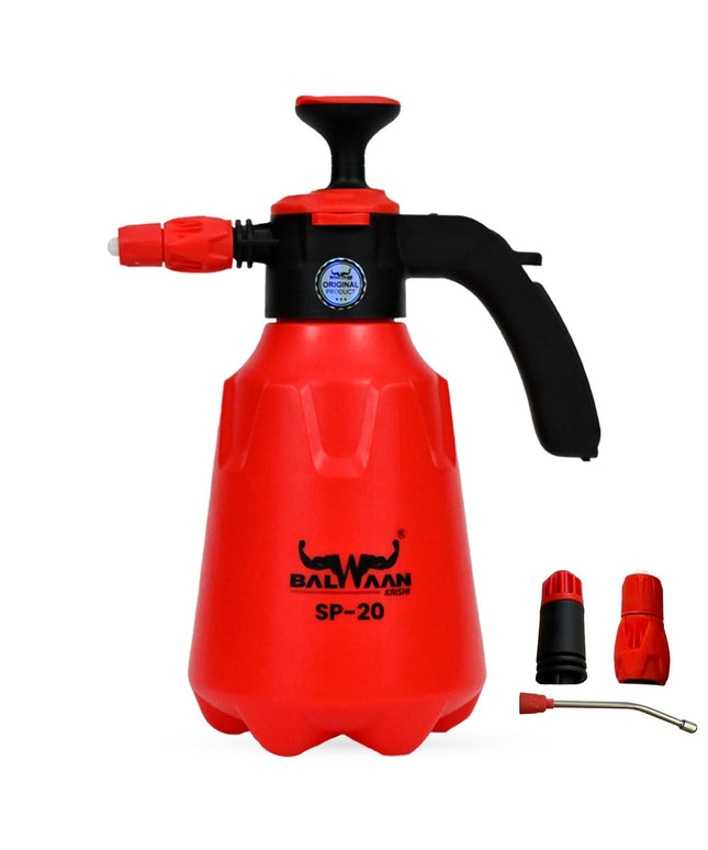 BALWAAN Krishi SP-20 3 in 1 Manual Sprayer with 2 Litre Tank Capacity | Used for Agriculture, Foam Sprayer, Car and bike wash, Pesticides, Gardening, Glass Cleaning & Disinfection | Get 3 Nozzles Free