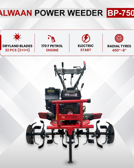 BALWAAN Krishi BP-750E Power Weeder | 212cc 4-Stroke Engine | Electric-Start with Shocker, Triple Adjustable | 40-inch Working Width | Get Free 650 ML Engine Oil & 1.8 L Gear Oil | Latest Model