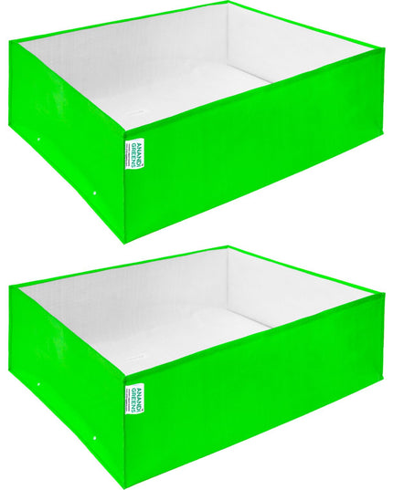 Anandi Green's Premium HDPE UV Protected 260 GSM Square Shaped Green Colour Plants Grow Bags Suitable for Terrace and Vegetable Gardening (Pack of 5, 24X12X9 INCH)