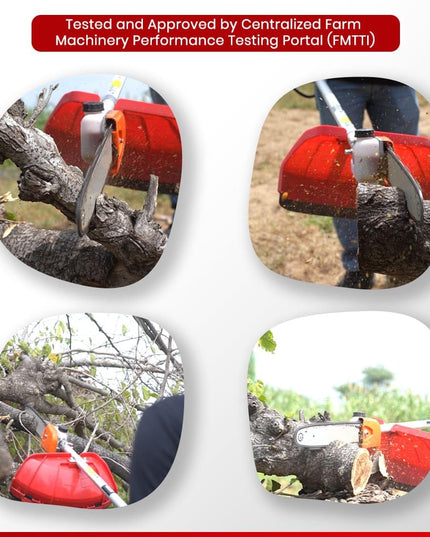 BALWAAN Krishi BX-35B Crop Cutter 35 cc 4 Stroke Backpack Brush Cutter Machine Petrol Operated with Heavy Duty 40 Teeth, 3T and Tap & go Blades and 500ml Engine Oil for Agriculture & Gardening