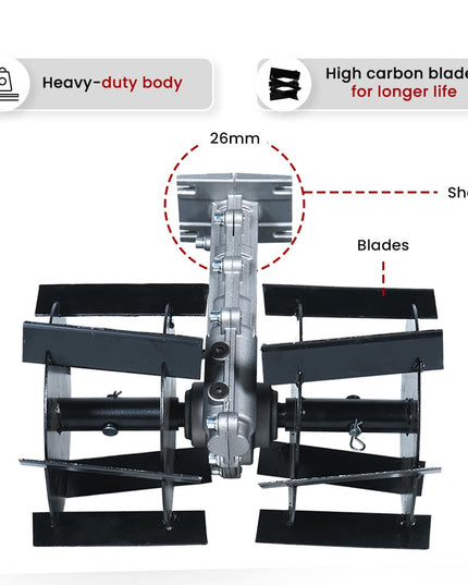 BALWAAN Krishi BX-35B Crop Cutter 35 cc 4 Stroke Backpack Brush Cutter Machine Petrol Operated with Heavy Duty 40 Teeth, 3T and Tap & go Blades and 500ml Engine Oil for Agriculture & Gardening