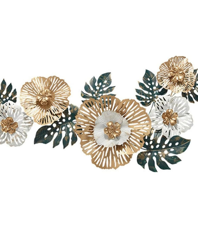 Rio Floral Metal Wall Art for Living Room, Bedroom, Guestroom, Hallway, Entryway, Office (48 x 24 Inches)