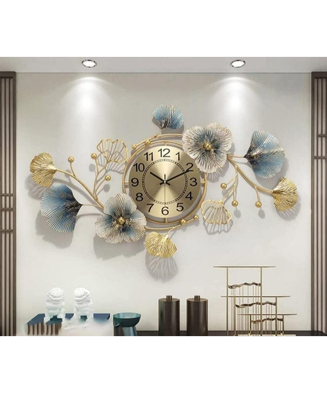 Decorative Metal Hanging Analog Clock for Living Room Stylish Latest Vintage Wall Clock for Home Non-Ticking Antique Large Wall Clock for Bedroom, Office, Hall,Drawing Room(C_M_2)Multicolor