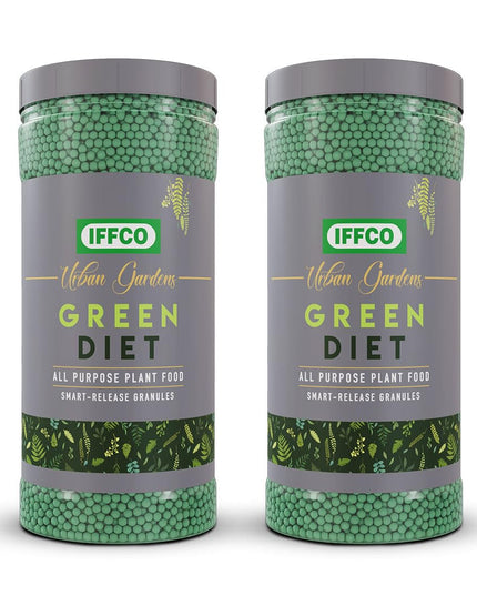 IFFCO Urban Gardens - Green Diet - 1 Kg - Organic Plant Food For Potted Indoor & Outdoor plants, Balanced Macro & Micro Nutrients, Slow-Release Granules