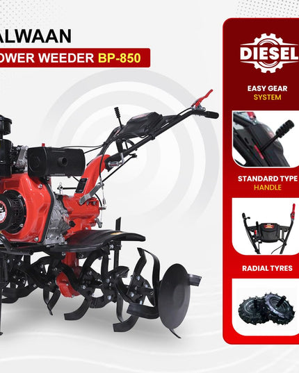 BALWAAN Krishi BP-750E Power Weeder | 212cc 4-Stroke Engine | Electric-Start with Shocker, Triple Adjustable | 40-inch Working Width | Get Free 650 ML Engine Oil & 1.8 L Gear Oil | Latest Model