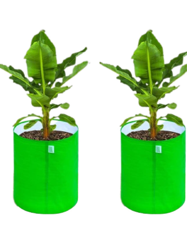 Anandi Green's Premium HDPE Uv Protected 260 GSM Round Shaped Green Colour Plants Grow Bags Suitable for Terrace and Vegetable Gardening 12x12 Inch Pack of 5 Grow Bags