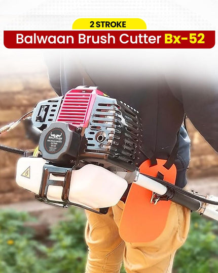 Balwaan Krishi BX-52 Brush Cutter 2 Stroke Side Pack Machine 52cc Extra Power Torque Engine|80T, 3T Blade, Tap n Go for Agriculture, Gardening, Lawn Grass Trimming Eco Series Free 500ml Engine Oil