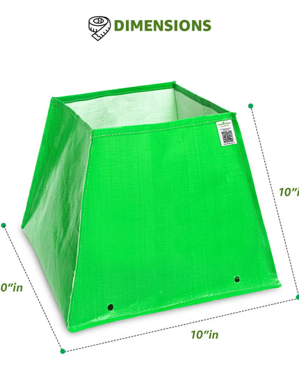 Anandi Green's Premium HDPE UV Protected 260 GSM Square Shaped Green Colour Plants Grow Bags Suitable for Terrace and Vegetable Gardening (Pack of 5, 24X12X9 INCH)