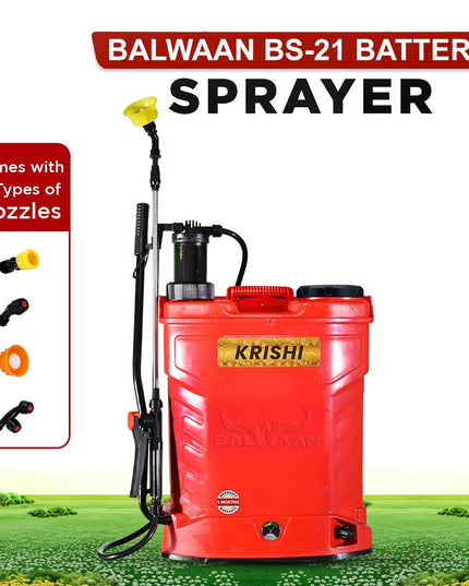 BALWAAN Krishi BS-21 Battery and Manual 2 in 1 Knapsack Sprayer 12 Volts x 8 Ampere | 18 litres Tank Capacity | High Pressure Sprayer | Suitable for Spraying
