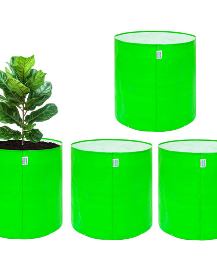 Anandi Green's Premium HDPE Uv Protected 260 GSM Round Shaped Green Colour Plants Grow Bags Suitable for Terrace and Vegetable Gardening 12x12 Inch Pack of 5 Grow Bags