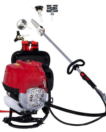 BALWAAN Krishi BX-35B Crop Cutter 35 cc 4 Stroke Backpack Brush Cutter Machine Petrol Operated with Heavy Duty 40 Teeth, 3T and Tap & go Blades and 500ml Engine Oil for Agriculture & Gardening
