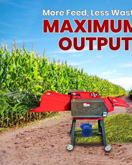 BALWAAN Krishi Chaff Cutter CH-120 with 2HP Motor, Comes with 4 Pieces Blade and RPM is 1440 | Suitable for Cutting up Straw or Hay for Fodder into Small Pieces Use for Small Dairy Farming