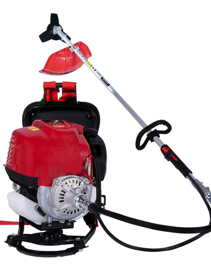 BALWAAN Krishi BX-35B Crop Cutter 35 cc 4 Stroke Backpack Brush Cutter Machine Petrol Operated with Heavy Duty 40 Teeth, 3T and Tap & go Blades and 500ml Engine Oil for Agriculture & Gardening
