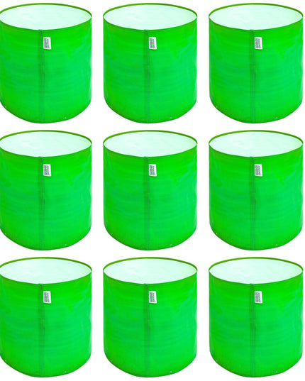 Anandi Green's Premium HDPE Uv Protected 260 GSM Round Shaped Green Colour Plants Grow Bags Suitable for Terrace and Vegetable Gardening 12x12 Inch Pack of 5 Grow Bags