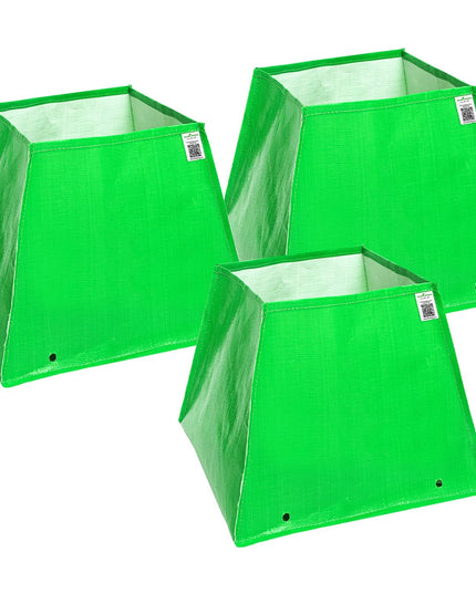 Anandi Green's Premium HDPE UV Protected 260 GSM Square Shaped Green Colour Plants Grow Bags Suitable for Terrace and Vegetable Gardening (Pack of 5, 24X12X9 INCH)